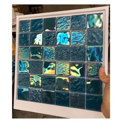 バリのプール用 306x306MM サイズの磨いた水晶ガラスモザイクシート